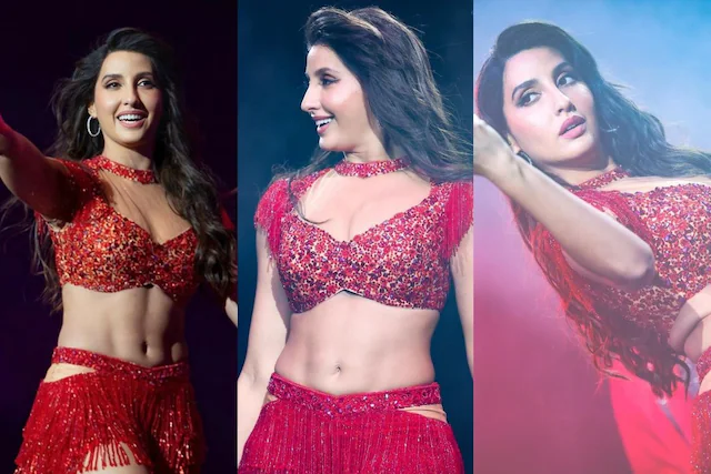 Nora Fatehi Sets Internet on Fire with Fiery Dance in Red Dress